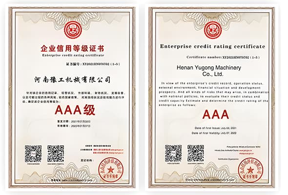 AAA enterprise credit rating certificate