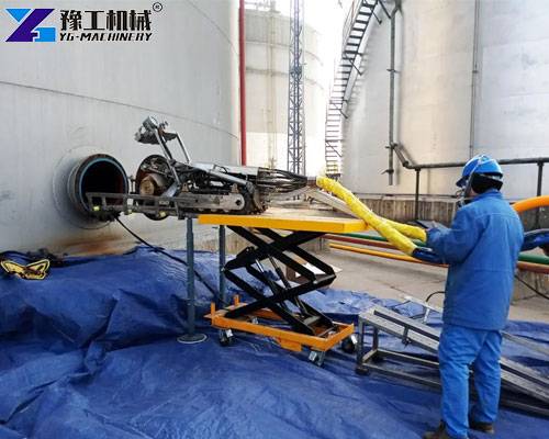 explosion proof tank cleaning robot in oil storage facility