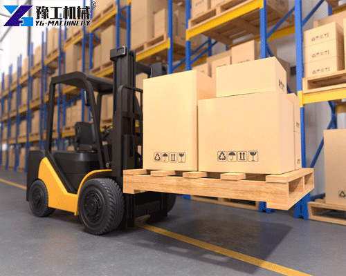 compact electric forklift in warehouse