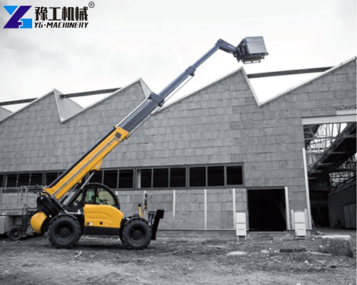 telescopic loader moving load in building