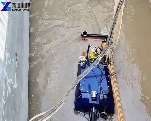 industrial dredging robot in narrow urban river