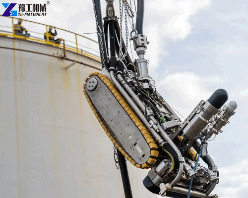 industrial dredging robot operating in wastewater pond