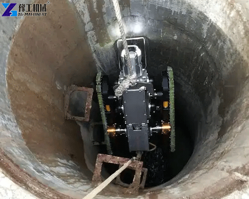 industrial sludge cleaning robot in petrochemical plant