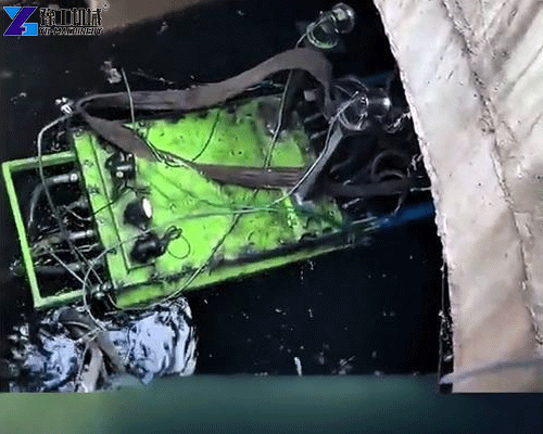 sewage tank cleaning robot in municipal treatment plant