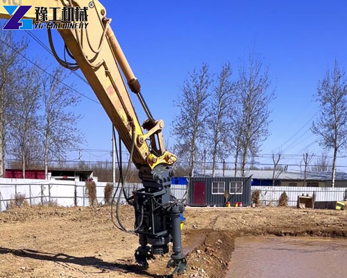 excavator dredging pump working in river cleaning