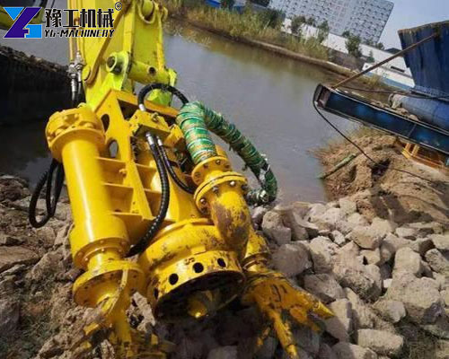 excavator slurry pump attachment for pond dredging