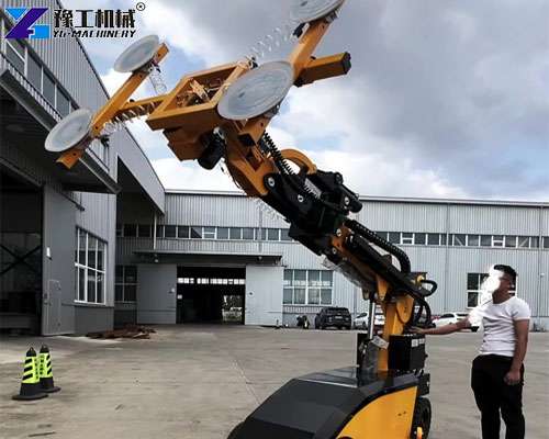 Glass handling robot installing curtain wall panels