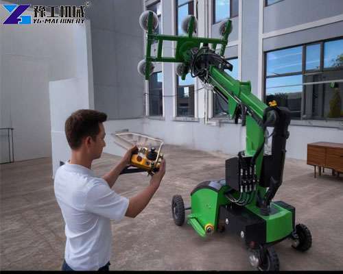 glazing manipulator lifting glass panel in spain