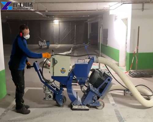 floor shot blaster cleaning concrete surface in Germany project