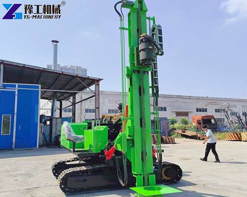 crawler solar ramming pile driver in mixed soil