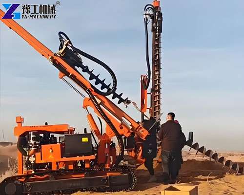 solar auger drilling rig rock
