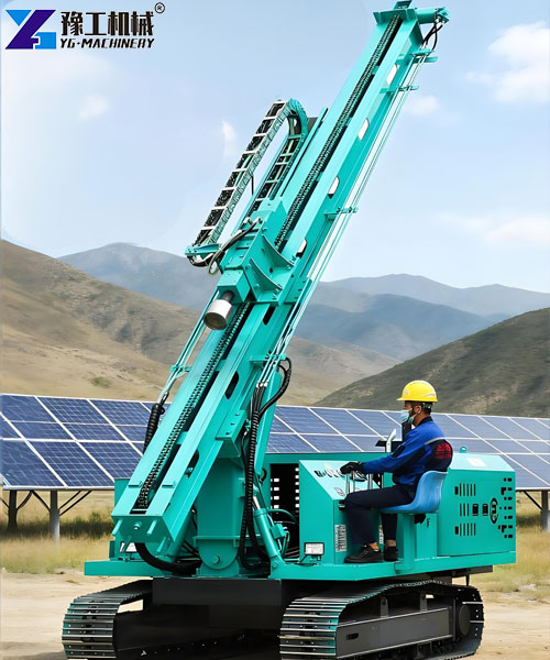 solar piling rig slope site