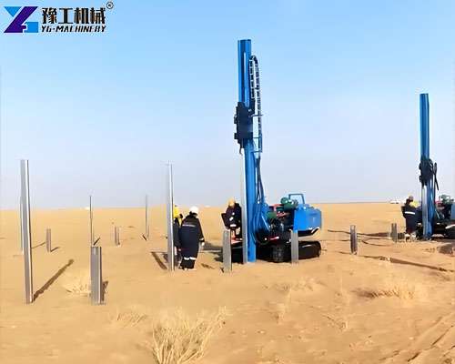 sandy soil pile driving with solar pile driver machine