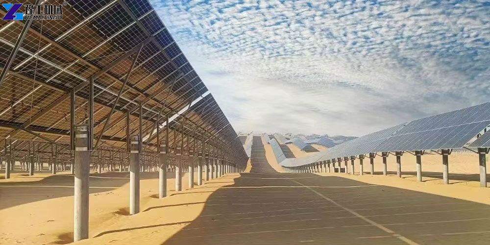 solar farm construction site in desert