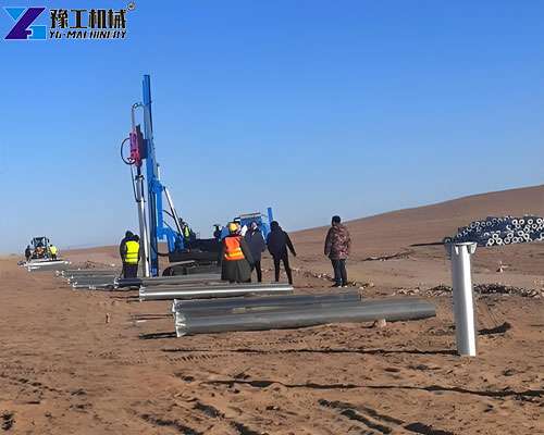 solar farm pile installation in Saudi Arabia