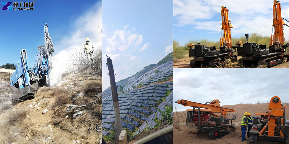 solar pile driver for mountain projects