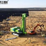 solar pile driver machine in Saudi solar farm