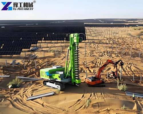 solar pile driver machine in Saudi solar farm