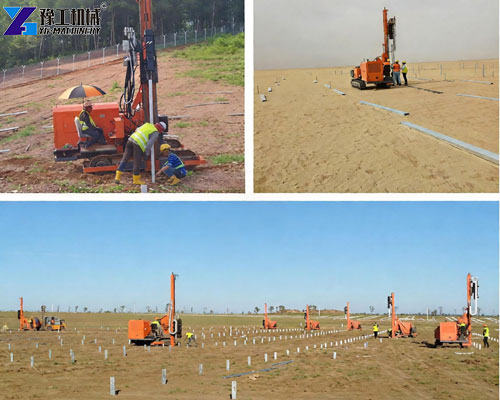 Solar pile ramming process for direct steel pile installation