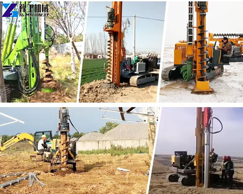 Comparison of solar pile ramming and drilled foundation installation