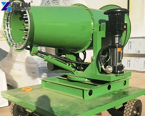 Trailer-mounted fog cannon for flexible dust suppression at construction sites